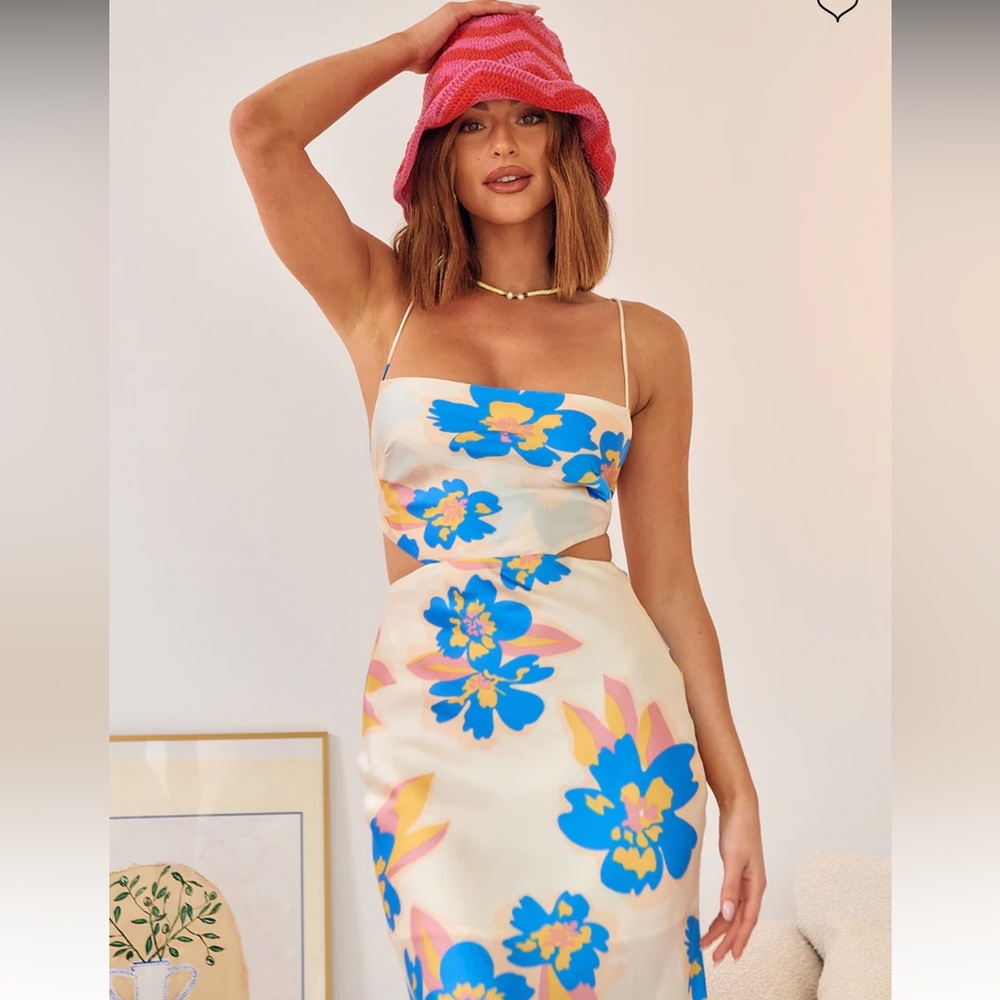 MALACHIME MAXI DRESS BEIGE Spaghetti Straps